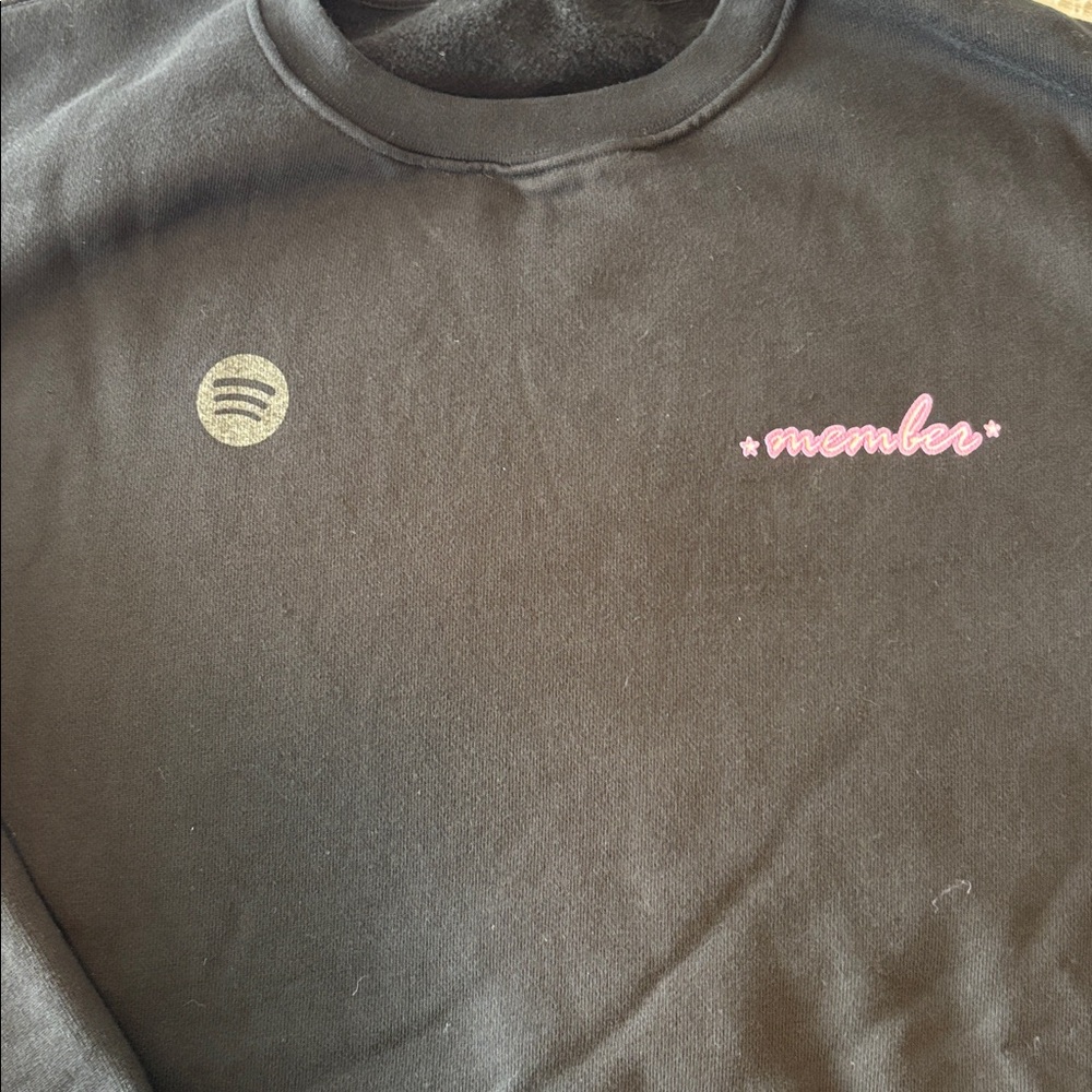 Spotify Crewneck Sweatshirt Black, size Large Made in USA, 100% cotton. Bad Boys - Picture 5 of 9